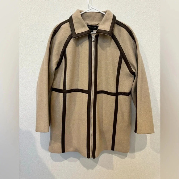 Marc New York Andrew Marc Zip Up Coat Tan Large - Picture 1 of 10